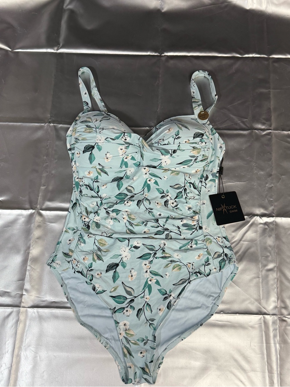 Nautuck Floral Mint One-Piece Swimsuit with Support